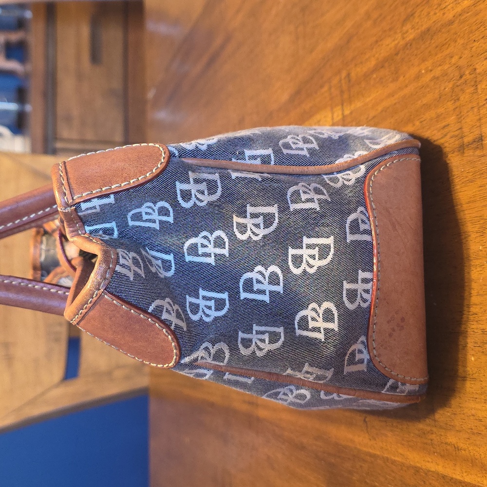 Dooney & Bourke Blue and Tan Shoulder Bag - Picture 2 of 16